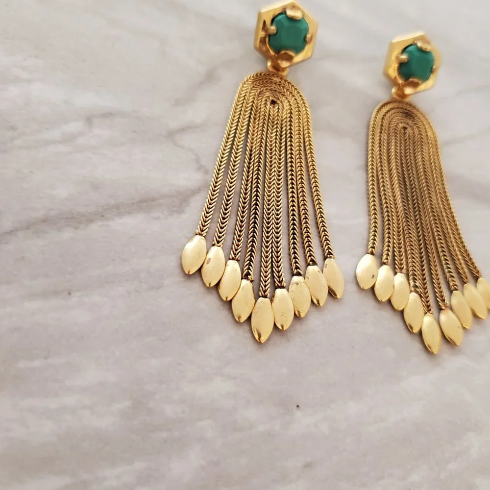 💙 Stella and Dot Odeon Antiqued Chandler Convertible Stud Drop Dangle Earrings - Picture 4 of 10